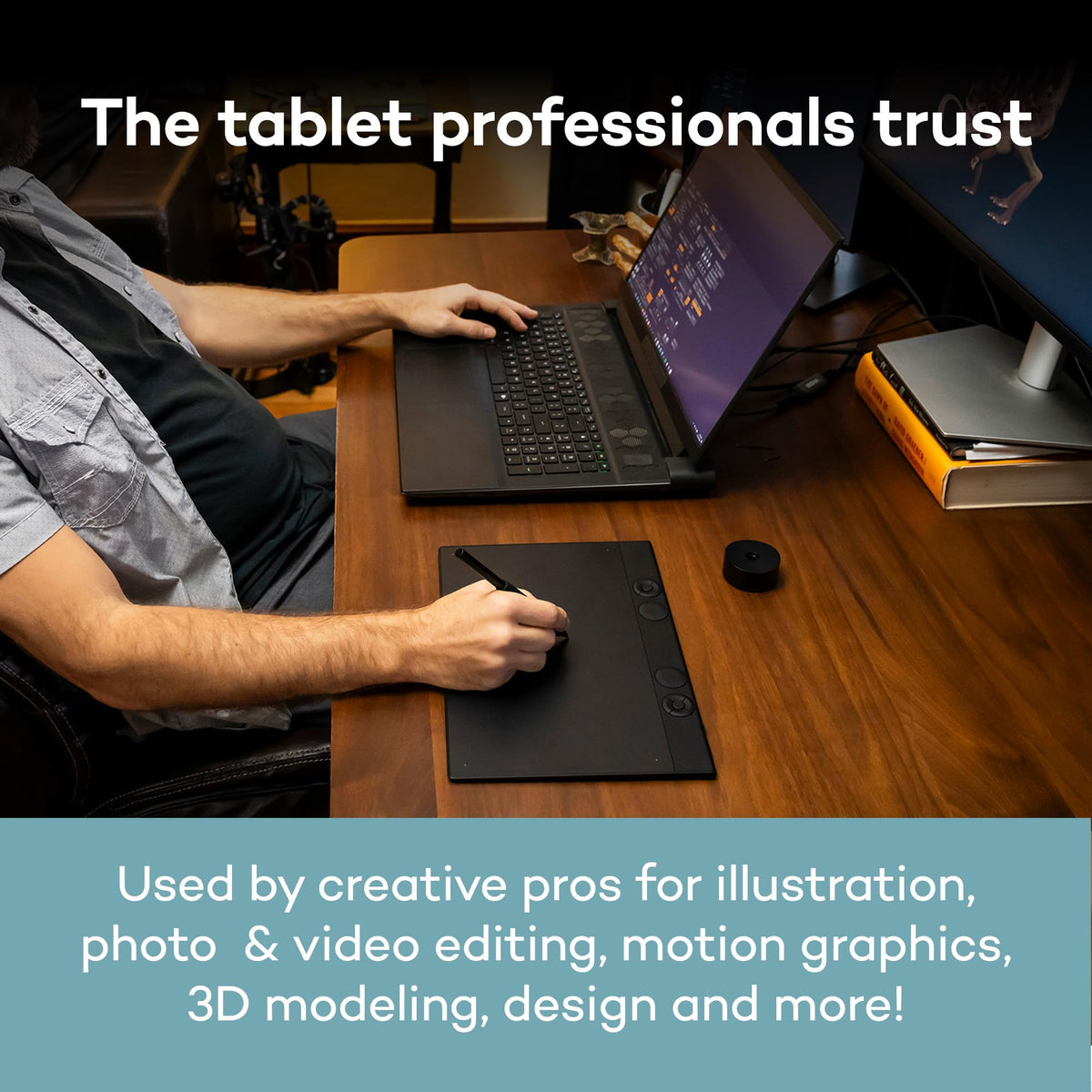 Wacom Intuos Pro Medium Bluetooth Professional Graphic Drawing Tablet with Pro Pen 3, Compatible with Mac, Windows - 2025 Edition